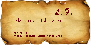Lőrincz Füzike névjegykártya